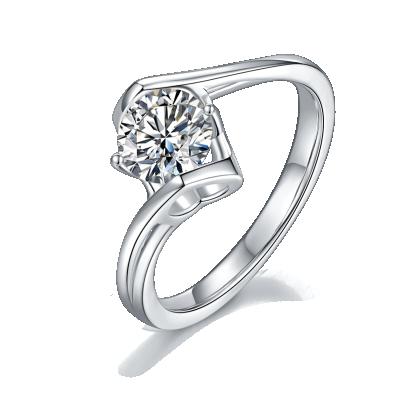 China New CLASSIC S925 Sterling Silver Moissanite Wedding Ring jewelry for women rings for sale