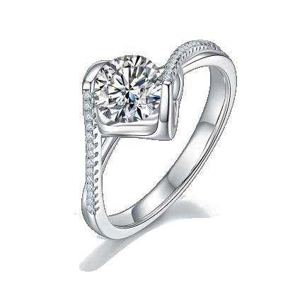 China CLASSIC 18k Silver Moissanite Ring For Women Ring Romantic Style S925 for sale