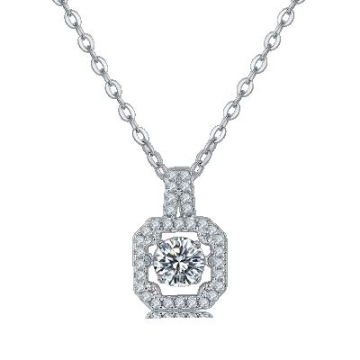 China Other Moissanite S925 pendant necklace fashion slivers 0.5ct luxury moissanite diamonds for ladies wedding anniversary for sale