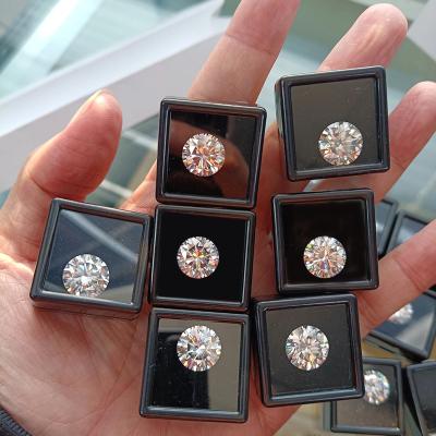 China Color set or lab grown excellent quality fire GRA sun clarity DEF VVS round cut moissanite 1mm-10mm diamonds factory made for sale