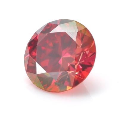 China Good Quality Synthetic Fire D Color Play Or Color Around Brilliant Cut Red Moissanite Stone With GRA Certificate for sale