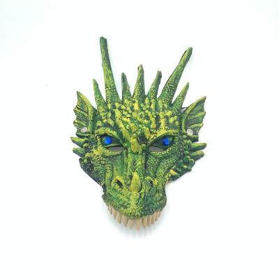 China Cosplay Helmet Factory Customized Latex Green T-Rex Masks Craft and Chinese Dragon Mask Laytex Children Movie Dragon-wings Head Face Mask for sale