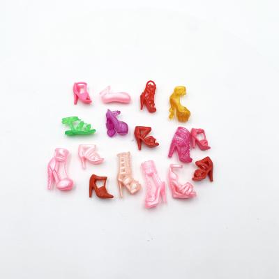 China Toy Plastic Sale High Heel Cartoon Doll Mini Buy Girls Baby Play Sandals Shoes Accessories 10 Pairs Crystal Slippers Toy Shoes for sale