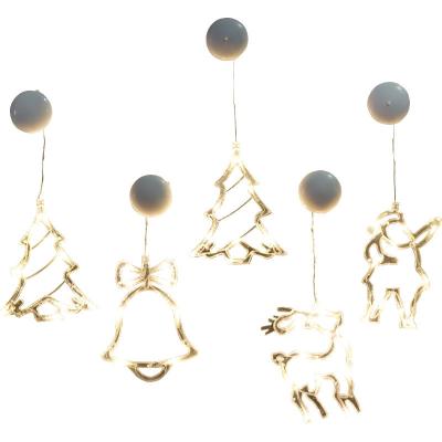 China Best Selling Fashionable Hollow Shape With Suction Cup Plastic Moon Star Christmas Tree Led Lights for sale