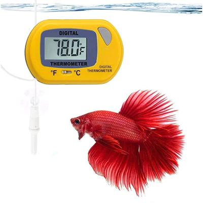 China Homehold Digital Aquarium Water Reptile Mini Greenhouse Thermometer Temperature Meter Measuring Stick On Probe Black for sale