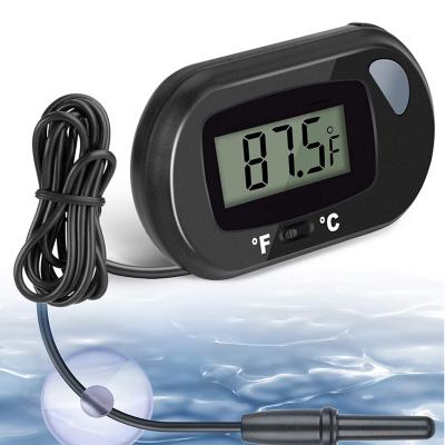 China Homehold Black Mini Digital LCD Monitors Aquarium Fish Tank Detector Temperature Meter Suction Cup Electronic Thermometer with Probe for sale