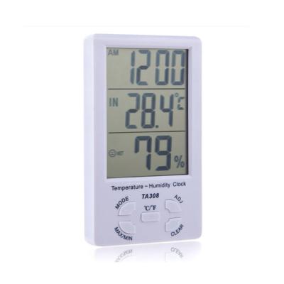 China Plants on Sale LCD Display Monitors Wall Alarm Clock Digital Thermometer Hygrometer for Garden Indoor Outdoor Patio White for sale