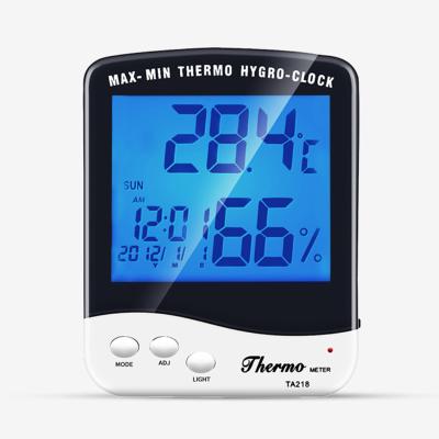 China 24 Hours Wall Mounted Digital Alarm Clock Wall Date Thermometer Hygrometer Temperature Humidity Meter Household Measurement Temperature for sale