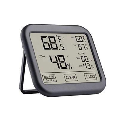 China Indoor Warm Style Large Touch Screen Digital Backlight Indoor Temperature Hygrometer and Humidity Monitor Meter Thermometer for sale