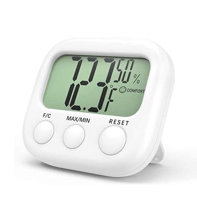 China Hot Sale White Mini Max Temperature/Min Records Indoor Room Wall Thermometer Hygrometer for sale