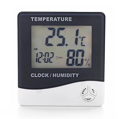 China Indoor Wall Mounted Room Wall Mounted Time-Temperature Thermometer Digital Meter Temperature Humidity Clock MAX Mini Smart LCD Display Clock Hygrometer for sale