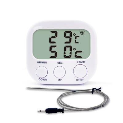 China Electronic Kitchen Cooking BBQ LCD Display Show Oven Grill Meat Alarm Function Timer Temperature Measuring Digital Food Thermometer for sale