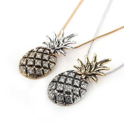 China Latest Vintage Design Cute Girly Pineapple Mushroom Chilli Peaches Pendant Necklace For Girls for sale