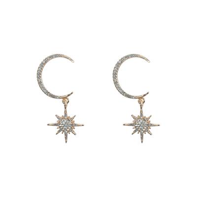 China Hot Selling Handmade Handmade Planet Pendants Rainbow Star Moon Vintage Bohemian Fashion Earrings Silver and Gold for Female and Girls for sale