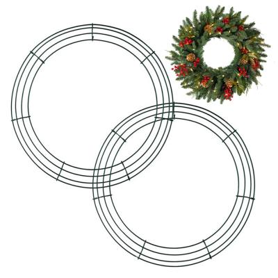 China Christmas Decoration Wholesale 14 Inch DIY 3D Garlands Metal Rings Large Wire Garland Frames for sale