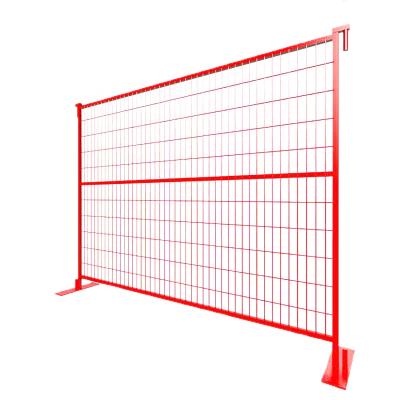 China Portable Exterior Construction Steel Feet Easily Assembled Welded Canada Temporary Fence for sale