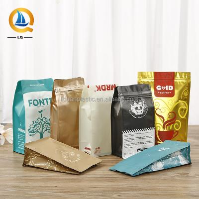 China Custom Printed Ziplock Flat Bottom Coffee Tea Plastic Packaging Pouch Moisture Proof Bags for sale