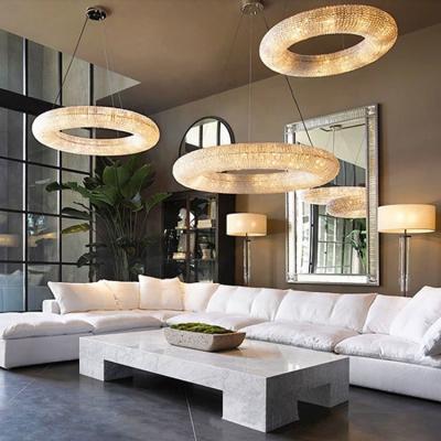 China China Contemporary Luxury Vintage Led Ceiling Light Crystal Halo Chandelier for sale