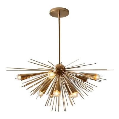 China Astral Brass Gold Modern Sputnik Chandelier Bedroom Dining Room Sputnik Hanging Light for sale