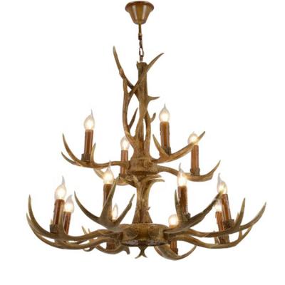 China Large Reindeer Chandelier Faux 12 Lamp Deer Antler Chandelier Lighting Extra Wide Decorated Pendant Lamp Bar Cafe for sale