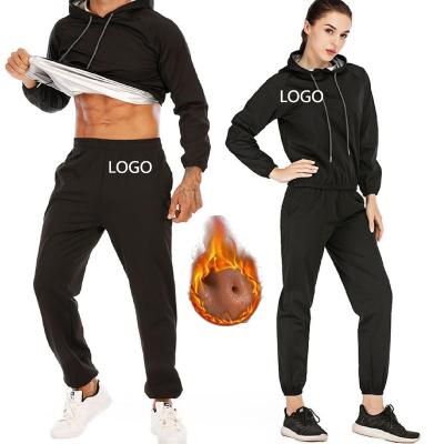 China OEM Logo Sauna Sweat Suit Custom Shapewear Ion Coating Thermo Silver Sports Suits Workout Yoga Sports Fitness Gym for sale