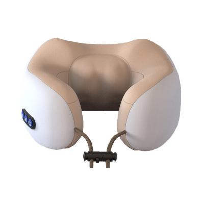 China Electric U-shape Neck Cervical Heated Therapy Kneading Vibrating Shiatsu Massage Pillow for sale