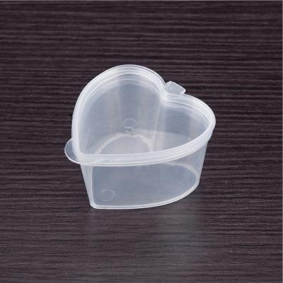 China Small Heart Shape 45ml Single Wall Disposable Single Wall Plastic Cups Food Sauce Containers Package Plastic Sauce Cup for sale