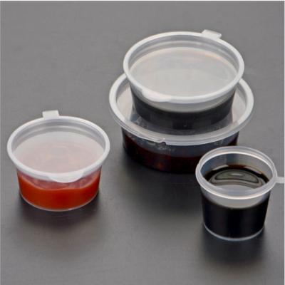 China Wholesale 1oz 1.5oz 2oz Small Single Wall Plastic Cup Condiment Seasoning Sauce Cup Disposable Takeout Cups With Lids for sale