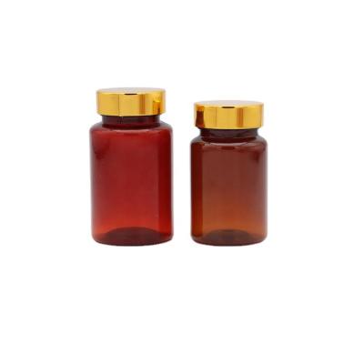 China Empty Medicine 80cc 100cc 120cc Bottle Amber Color PET Bottle Healthcare Plastic Packaging for sale