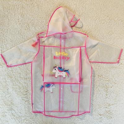 China Bachelor Raincoat Suit For 135-150cm Child EVA Raincoat With Backpack Placement Cheap Price Waterproof Clothes for sale