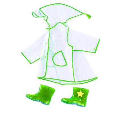 China Bachelor Raincoat Clothing Suit For Kid Size 90-105cm Fashion Custom LOGO Raincoat Cheap Transparent Cute Raincoat Support Cap for sale