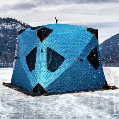 China Straight Tie Type Hot Sale Sauna Cotton OEM Insulation Cube Winter Tent To Carry On Hot Ice Fishing Tents for sale