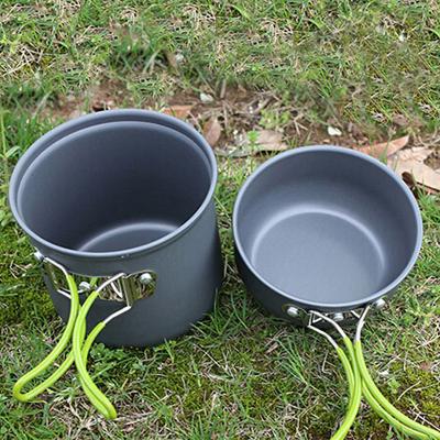 China Outdoor Camping Hiking Winpolar Camping Travel Light Hiking Portable Cookware Cooking Mess Set With Mesh Bag for sale