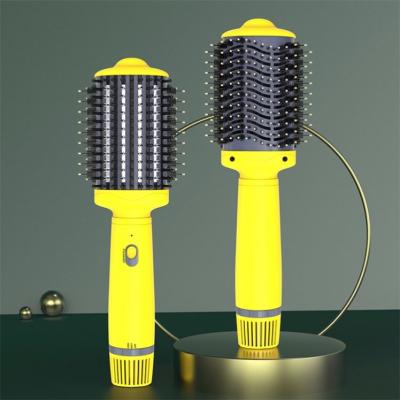 China Round Hair Comb 2021 New Design Hot Air Dryer Straightener Multifunctional Double-Sided Modeling Styling Brush for sale