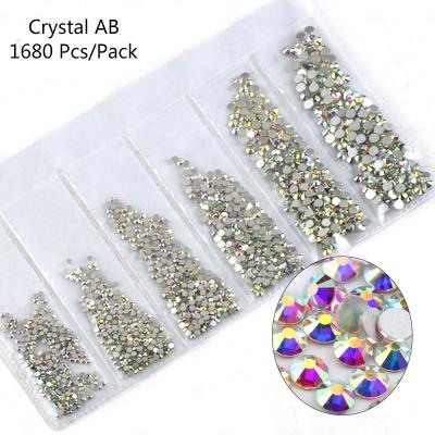 China 3d Nail Art DIY Decoration Multi-size Nail Glass Rhinestones For Art Decorations Mixed Size Rhinestone Set Crystals Charms Nails Partition for sale