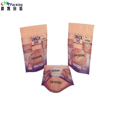 China Custom plastic mylar barrier print logo design pe in stock white foil matte backing up tea food ziplock pouch with window for sna for sale