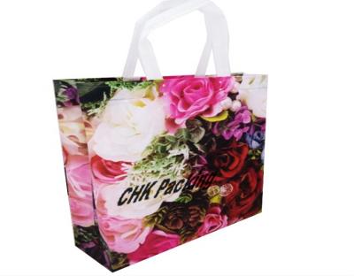 China Custom Cheap Convenient Reuse China Soft-Loop Tote Shopping Bag Grocery Handle Foldable Nonwoven Promotional Bag For Clothes for sale