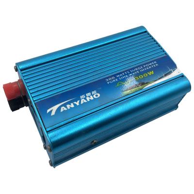 China Factory Direct Sale 300 Watt DC 12V Car Inverter To AC 220V A Plug Blue Case Pure Sine Wave Inverter 140*95*55mm for sale