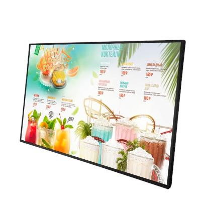 China indoor advertising digital signage 43 inch lcd screen ceiling signage menu wall mounted advertising digital display with network for sale