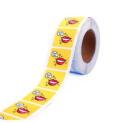 China 1.5 Inch Waterproof Cheap Roll Self Adhesive Paper Thank You Small Business Label Stickers for sale