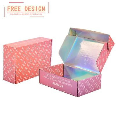 China Recyclable Free Design Blue Custom Printed Cosmetic Shipping Corrugated Paper Box With Divider Colored Mailer Packaging Box With Insert for sale