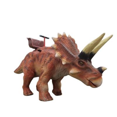 China Triceratops Animatronic Dinosaur Model Dinosaur Seat Kids Playful Seat for sale