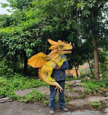 China Amusement Park Realistic Dinosaur Baby Driving Dragon Hand Puppet Dinosaur Products for sale