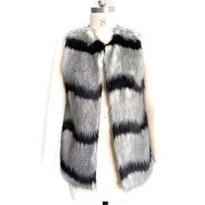 China Latest Design Winter Anti-shrink Women Faux Fur Vest Faux Fur Vest Dyed Artificial Fur Vests for sale