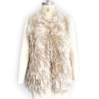 China New Winter Women's Faux Fur Coat Anti-Shrink Women's Fur Vest Winter Warm Outerwear for sale