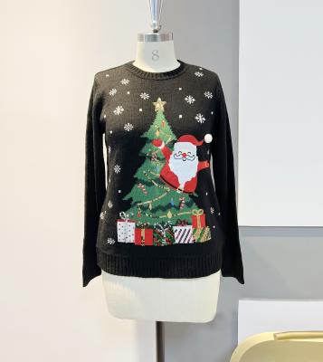 China 2020 Custom Ugly Women Knitted Sweater Anti Shrink Winter Fashion Christmas Tree Sweater for sale