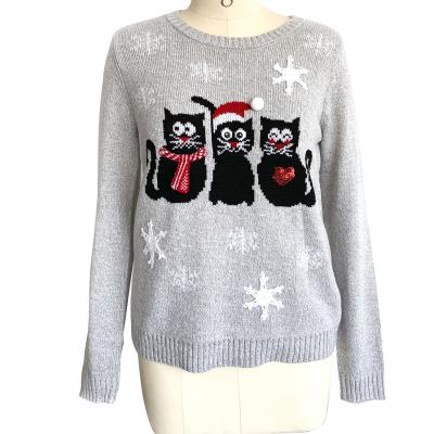 China 2019 Fashion Anti-wrinkle Long Sleeve Crewneck Sweater Christmas Sweater With Animal for sale