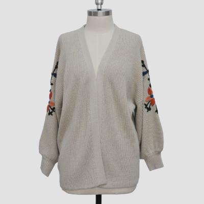 China Anti-pilling 2020 Fashion Design Knitted Embroidery Long Sleeves Cardigans Sweater Women for sale