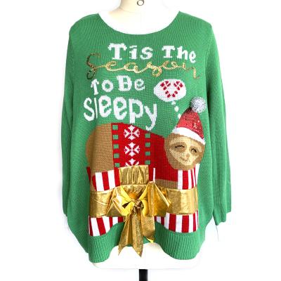 China Anti-wrinkle Fashion Women Long Sleeve Crewneck Sweater Christmas Sweater With Animal for sale