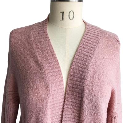 China Fashion Autumn Print Women Long Sleeve Pink Cardigan Sweater Anti-Shrink for sale